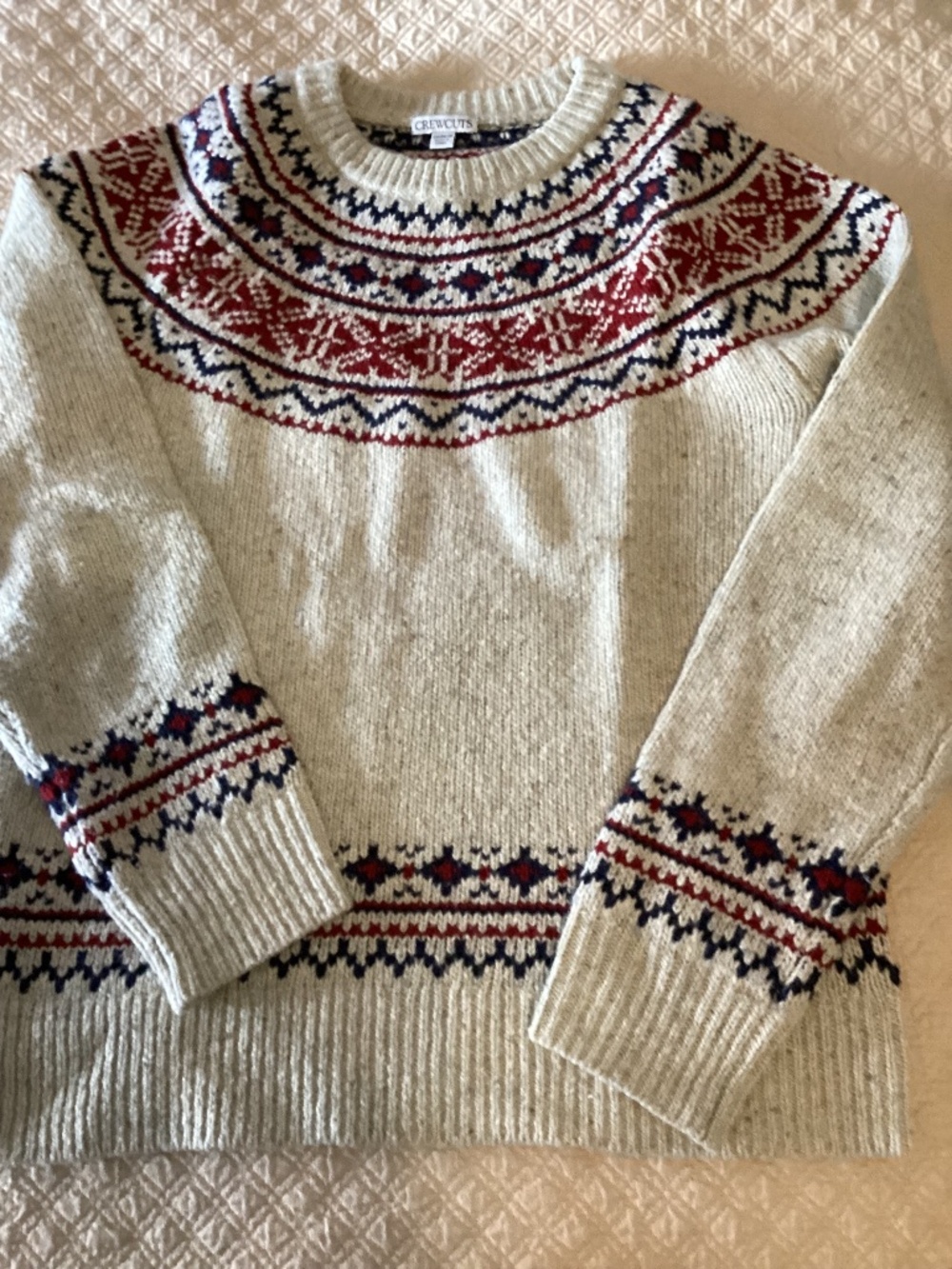 Jcrew Crewcuts relaxed fit size 14/6 boys fairisle blended fabric sweater